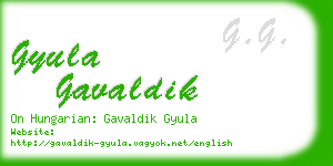 gyula gavaldik business card